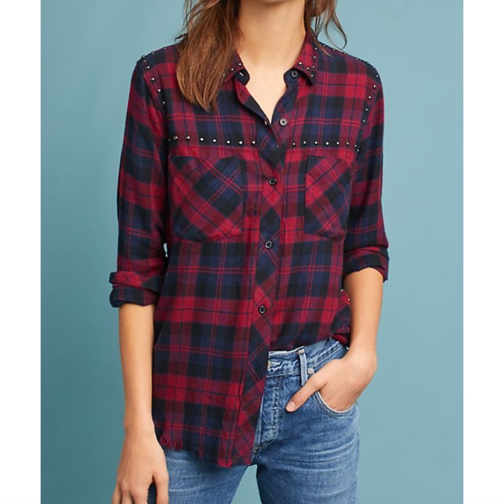 Rails | Rex studded red plaid button up size M